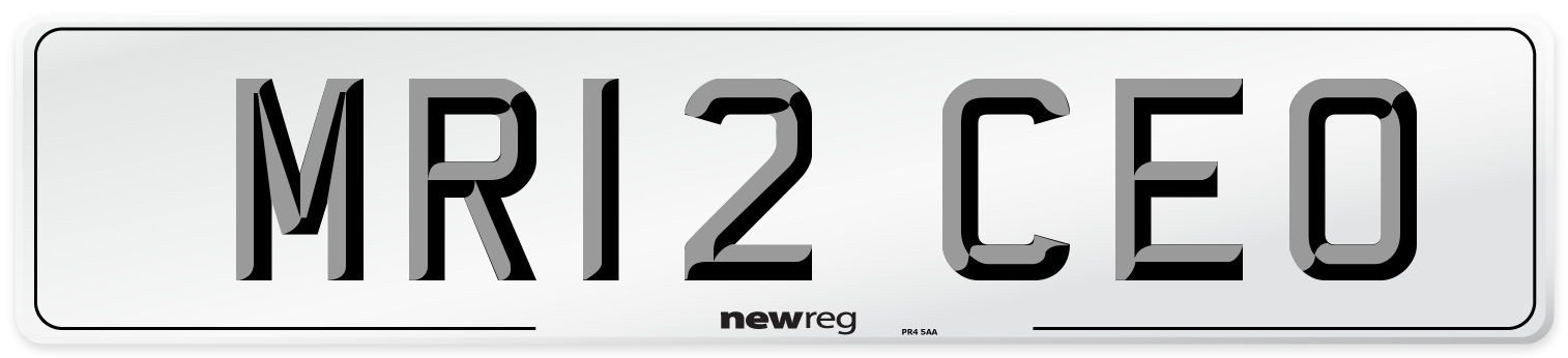 MR12 CEO Number Plate from New Reg
